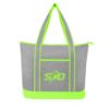 Harborside Heathered Cooler Tote Bag - Gray with Lime Green