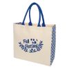 Catalina Cotton Canvas Tote Bag - Natural with Royal Blue