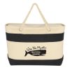 Large Cruising Tote Bag With Rope Handles - Natural with Black Trim