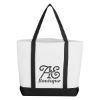 Pocket Shopper Tote Bag - White with Black Trim