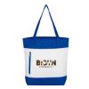 Living Color Tote Bag - White with Royal Blue Trim