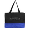 Heritage Quilted Tote Bag - Black with Royal Blue