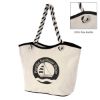 Maui 8 Oz. Laminated Cotton Tote Bag - Natural with Black