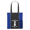 Non-woven Brochure Tote Bag - Black with Royal Blue