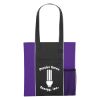 Non-woven Brochure Tote Bag - Black with Purple