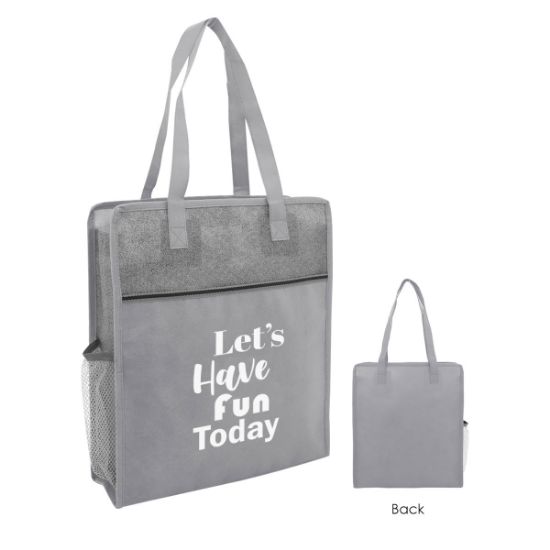 Color Basics Heathered Non-woven Tote Bag