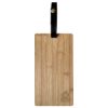 Bamboo Cutting Board With Leatherette Strap - Natural with Black