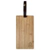 Bamboo Cutting Board With Leatherette Strap - Natural with Brown