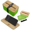 Stackable Bento Box With Phone Stand - Lime Green with Black Strap