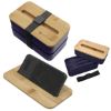 Stackable Bento Box With Phone Stand - Navy with Black Strap