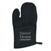 Quilted Cotton Canvas Oven Mitt - Black