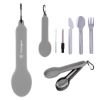 Travel Utensil Set With Silicone Holder - Gray