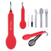 Travel Utensil Set With Silicone Holder - Red