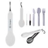 Travel Utensil Set With Silicone Holder - White