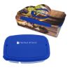 2-Section Lunch Container With Custom Handle Box - Blue