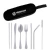 Stainless Steel Cutlery Set In Pouch - Black