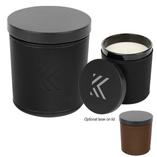 Scented Candle With Leatherette Sleeve