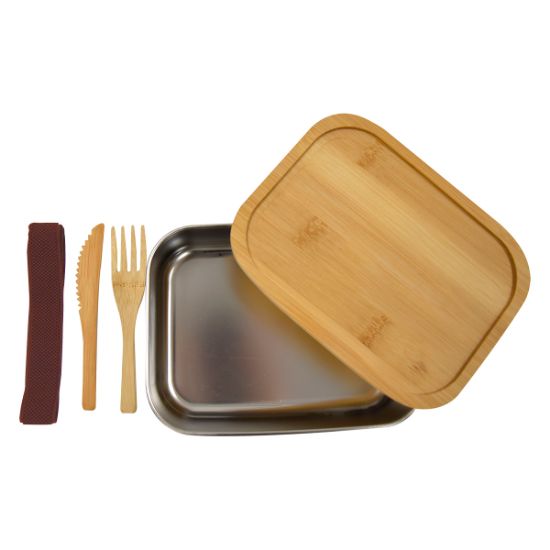 Sophisticate Stainless & Bamboo Bento Box