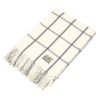 Charleston Fringed Throw Blanket - White with Gray