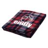 Fraser Fleece Blanket - Red with Navy