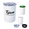 2-in-1 Copper Insulated Beverage Holder and Tumbler - White