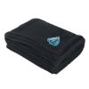 Pat Chenille Blanket with Woven Patch - Black