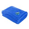 Pat Chenille Blanket with Woven Patch - Royal Blue