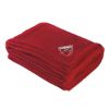 Pat Chenille Blanket with Woven Patch - Red