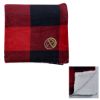 Buffalo Plaid Sherpa Blanket - Black with Red