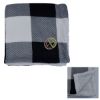 Buffalo Plaid Sherpa Blanket - White with Black