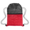 Heritage Quilted Drawstring Bag - Black with Red