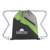 Waverly Drawstring Sports Pack - Black And Gray with Lime Green Trim