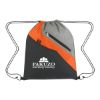 Waverly Drawstring Sports Pack - Black And Gray with Orange Trim