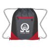 Two-Tone Drawstring Sports Pack - Black and Gray with Red Trim