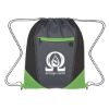 Two-Tone Drawstring Sports Pack - Black and Gray with Lime Green Trim