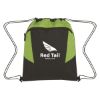 Tahoe Heathered Drawstring Backpack - Black with Lime Green