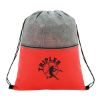 Color Basics Heathered Non-Woven Drawstring Bag - Red with Gray