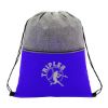 Color Basics Heathered Non-Woven Drawstring Bag - Royal Blue with Gray