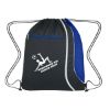 Mesh Accent Drawstring Sports Pack - Black with Royal Blue Trim