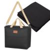 Hefty Cooler Bag With Fleece Blanket - Black with Black