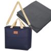 Hefty Cooler Bag With Fleece Blanket - Navy with Charcoal