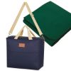 Hefty Cooler Bag With Fleece Blanket - Navy with Hunter Green