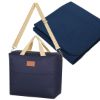 Hefty Cooler Bag With Fleece Blanket - Navy with Navy