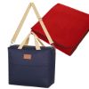 Hefty Cooler Bag With Fleece Blanket - Navy with Red