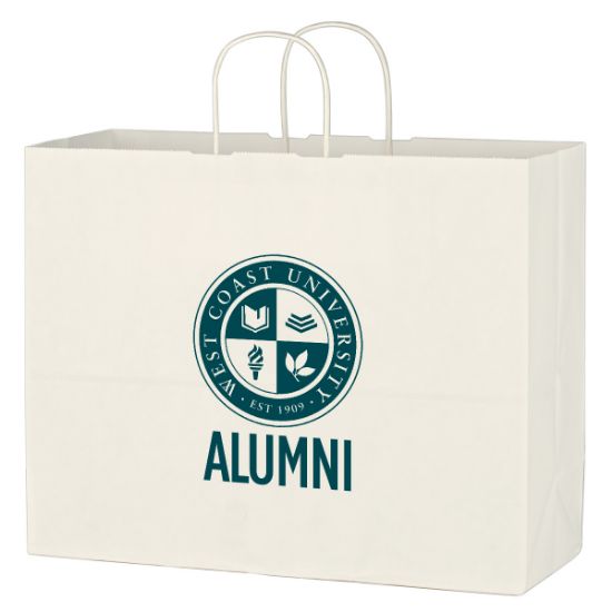 Kraft Paper White Shopping Bag - 16" X 12-1/2"