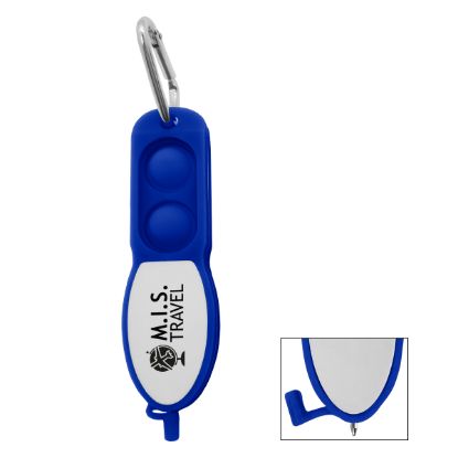 Push Pop Pen With Carabiner - Royal Blue