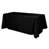 Flat Polyester 4-sided Table Cover - Fits 8' Standard Table - Black