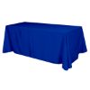 Flat Polyester 4-sided Table Cover - Fits 8' Standard Table - Royal Blue