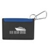 Wallet With Carabiner - Black with Blue Trim