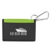 Wallet With Carabiner - Black with Lime Green Trim